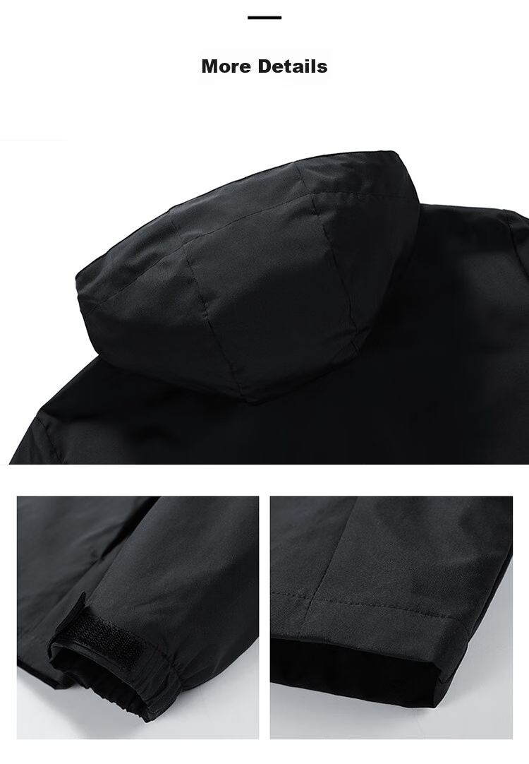 ROMON Men's Trendy Spring Hooded Jacket, Breathable Casual Business Coat for Young Professionals, E29 Black 3XL 9