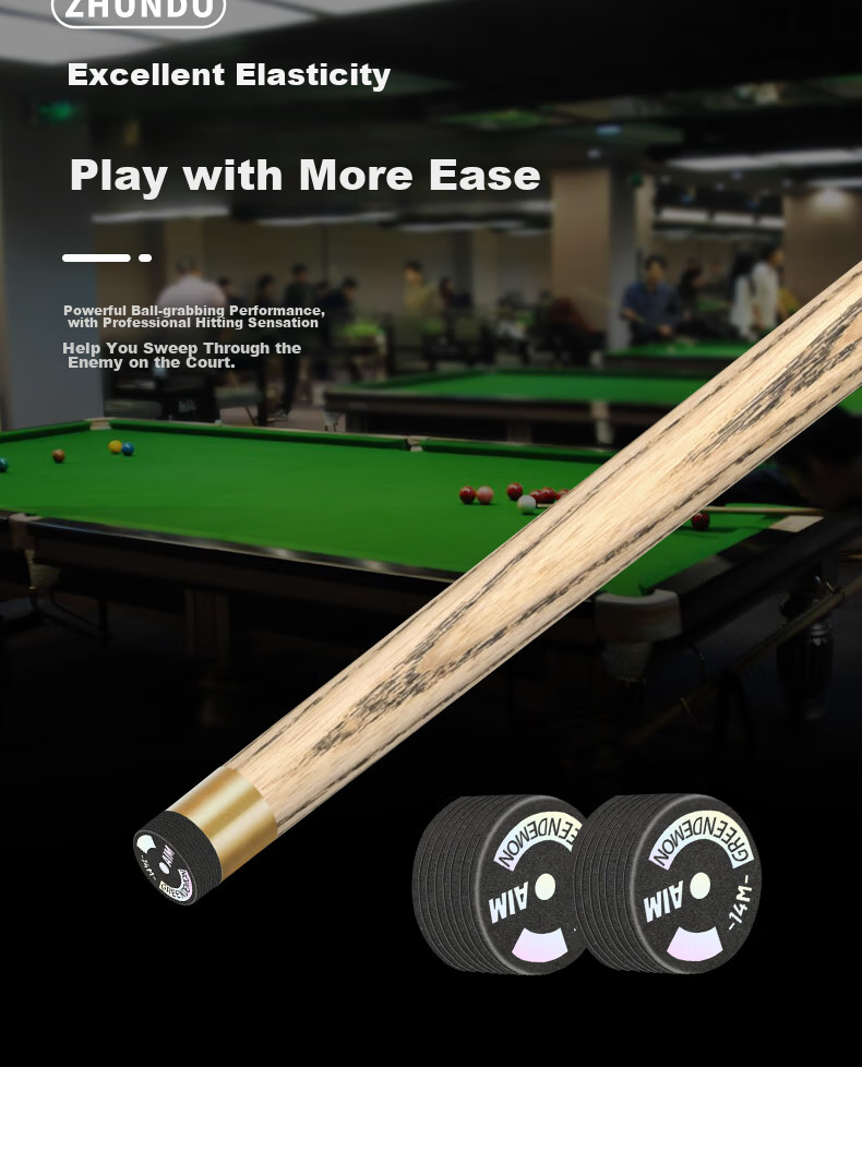 Zhundu Black Blade Pool Cue Tip, Small Tip for Snooker And Chinese Eight-Ball Billiards Cue Tip, Large Tip 14mm Two Pieces 4