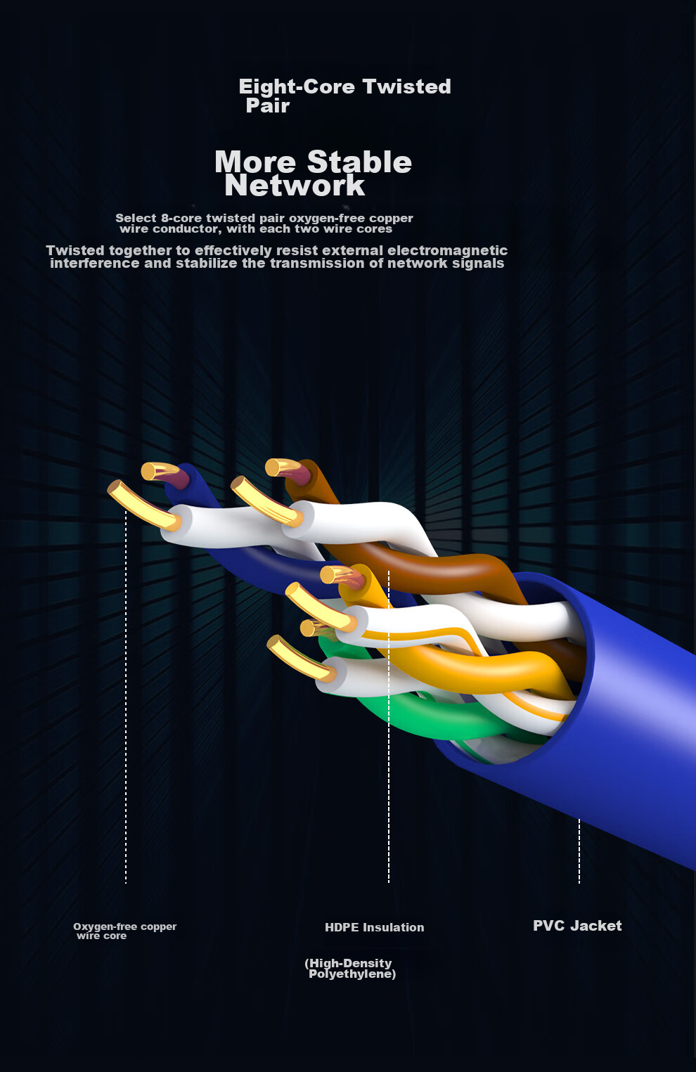 MAXCENT CAT5e Ethernet Cable, 100Mbps Unshielded Twisted Pair, Broadband Connection Cable for Engineering And Home Installation, Pre-Made Network Patch Cord, 10 Meters, MC5-10F 3