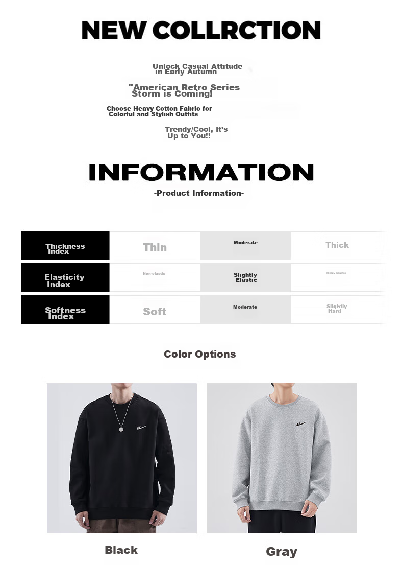 Warrior Sweatshirt for Men, Spring And Autumn Comfortable Versatile Round Neck Long-Sleeve T-Shirt, Simple Base Layer Pullover for Men, Black M 9
