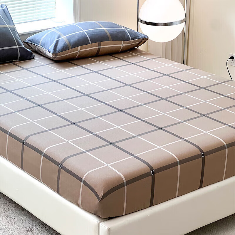 Dohia Cotton Bed Sheet, Single Piece, Non-Slip Mattress Cover, Dust-Proof Protector for 1.8m Bed (1.8x2 Meters)