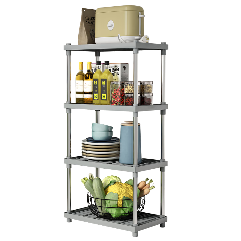 Leaijia Kitchen Storage Rack, Multi-Tier Floor Storage Shelf, Multifunctional Storage Rack, Bathroom Organizer Shelf