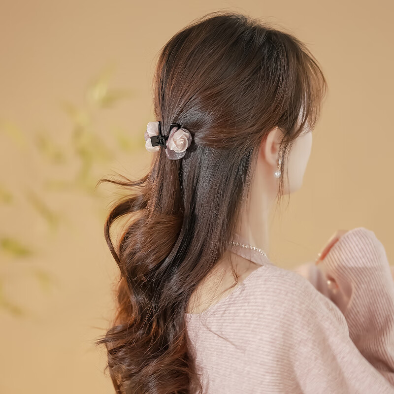 CHIMERA AB-Side Floral Hair Claw Clip, Shark Clip, Back of Head Hair Accessory, High-End Hairpin, Hair Ornament, Birthday Gift for Wome