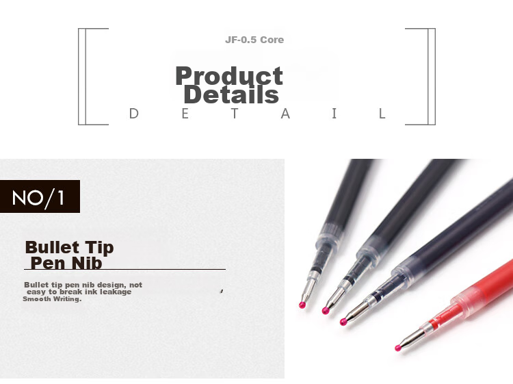 ZEBRA RJF5 Retractable Pen Refill 0.5mm Blue-Black Gel Ink Compatible with JJ15 JJ55 JJZ58 JJZ15W And Other Series Ballpoint Pens, Pack of 10 4