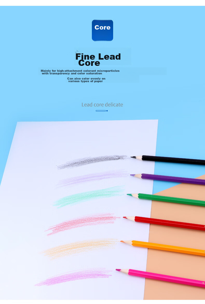 BAOKE PO1024 Oil-Based Colored Pencils, Hexagonal Wooden Pencils, Clear Colors for Drawing, 24 Colors in Paper Tube 7