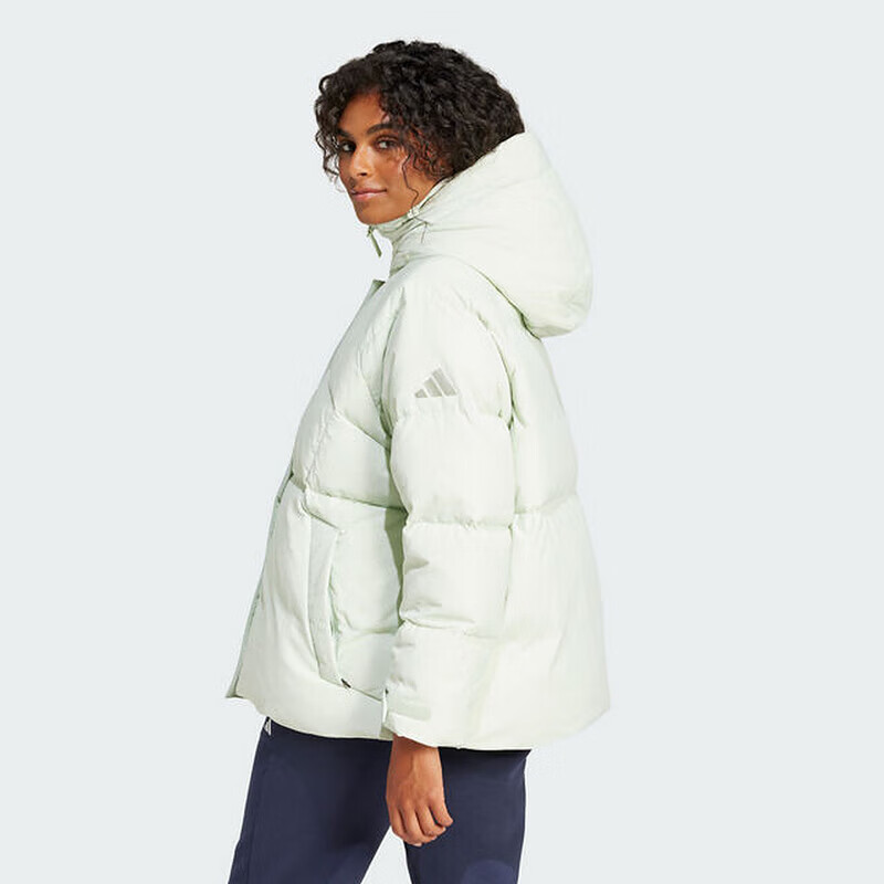 Adidas Women's Winter Regular Duck Down 600 Fill Power Linen Green Hooded down Jacket JM4619 XL 2