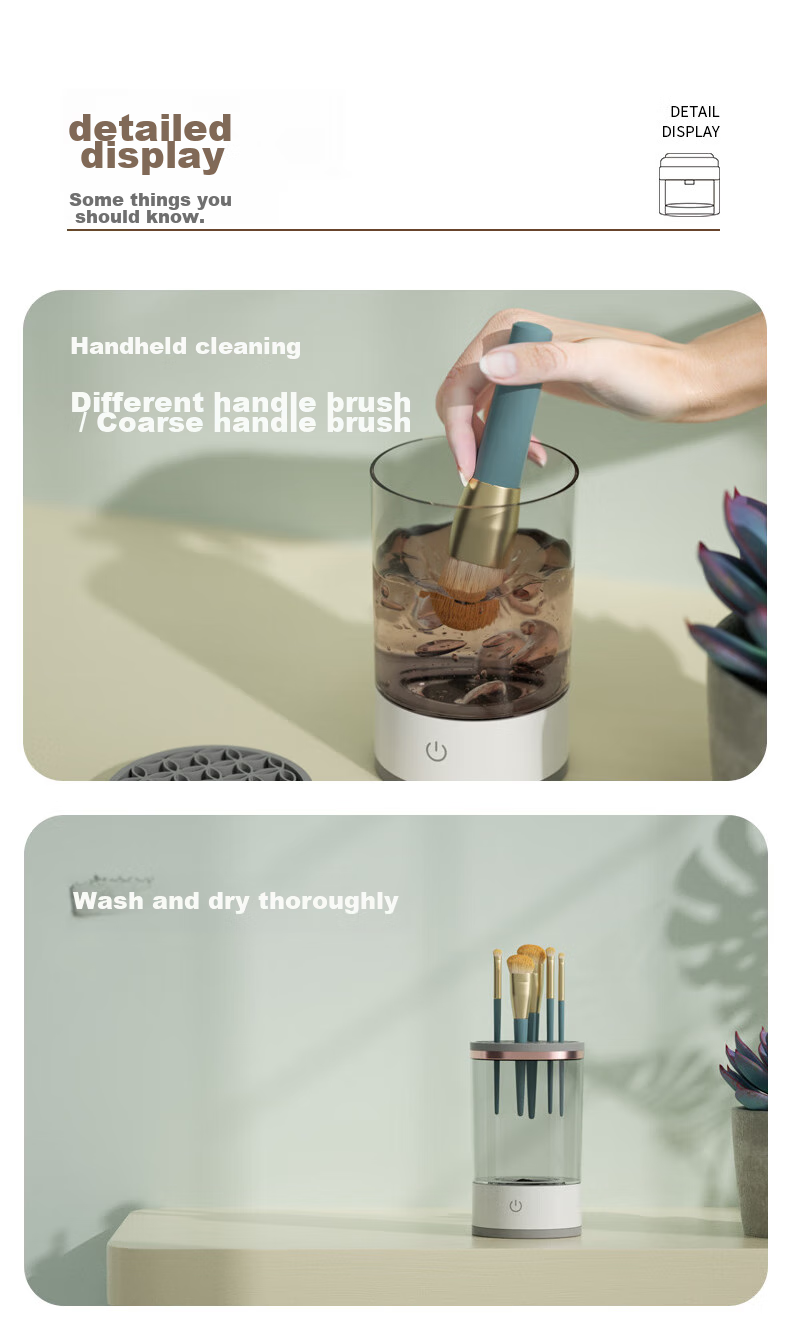 Chense Electric Makeup Brush Washer, Automatic Cleaning Device, Quick Wash And Dry, Makeup Brush Cleaner 7