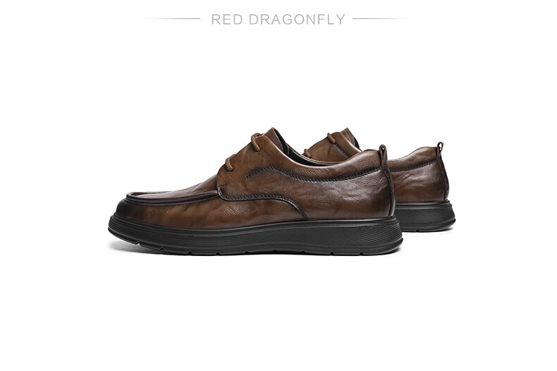 RED DRAGONFLY Casual Leather Shoes, Autumn Slip-On Two-Way Business Men's Shoes, Soft-Soled Shoes WTA15084, Black, Size 41 6