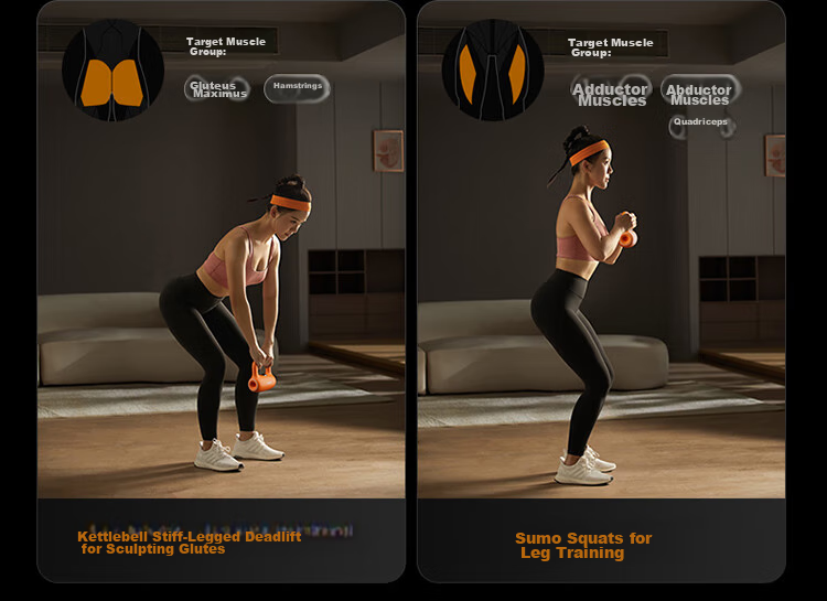 PHILIPS Smart Kettlebell Fitness Equipment for Men And Women, Home Dumbbells for Arm Exercises, Squats, Glute Training And Body Shaping, Orange 4KG 15