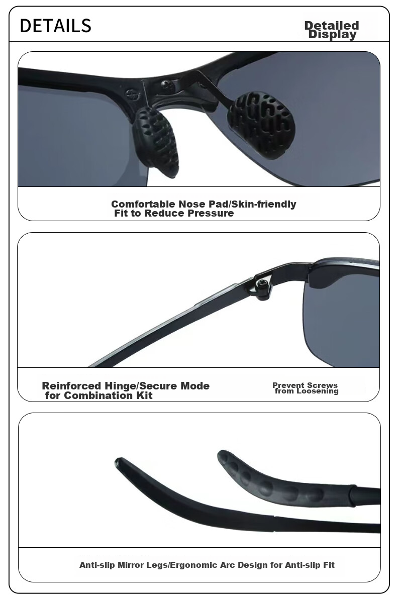 Baixiaoshe Sunglasses [Black Frame with Gray Lenses * Driver-Specific], 327 Polarized Driving Glasses, Outdoor Cycling Fishing Sunglasses 4