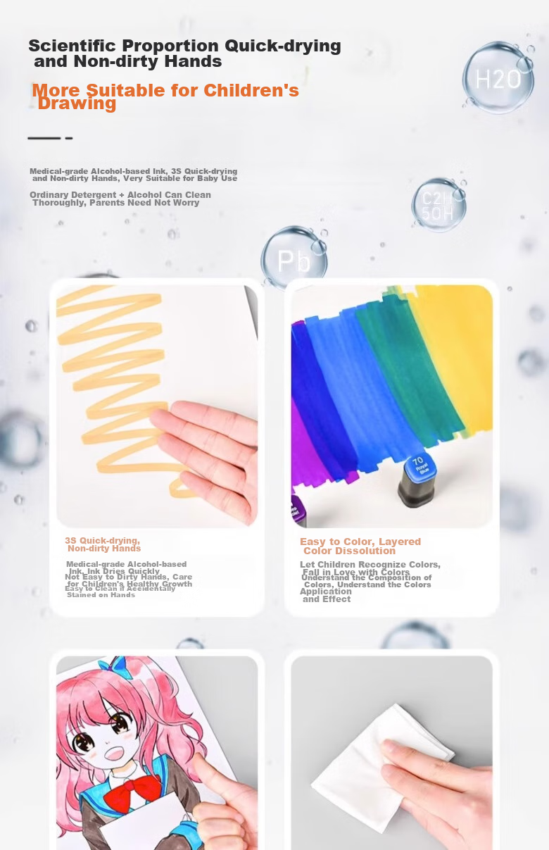 Touchcolor Dual-Tip Markers for Students, Oil-Based Art Set for Comic Design, Elementary School Children, Middle School Students, Watercolor Pens, Anime-Style, 120 Colors, Kindergarten Colored Pens, Refillable Ink 9