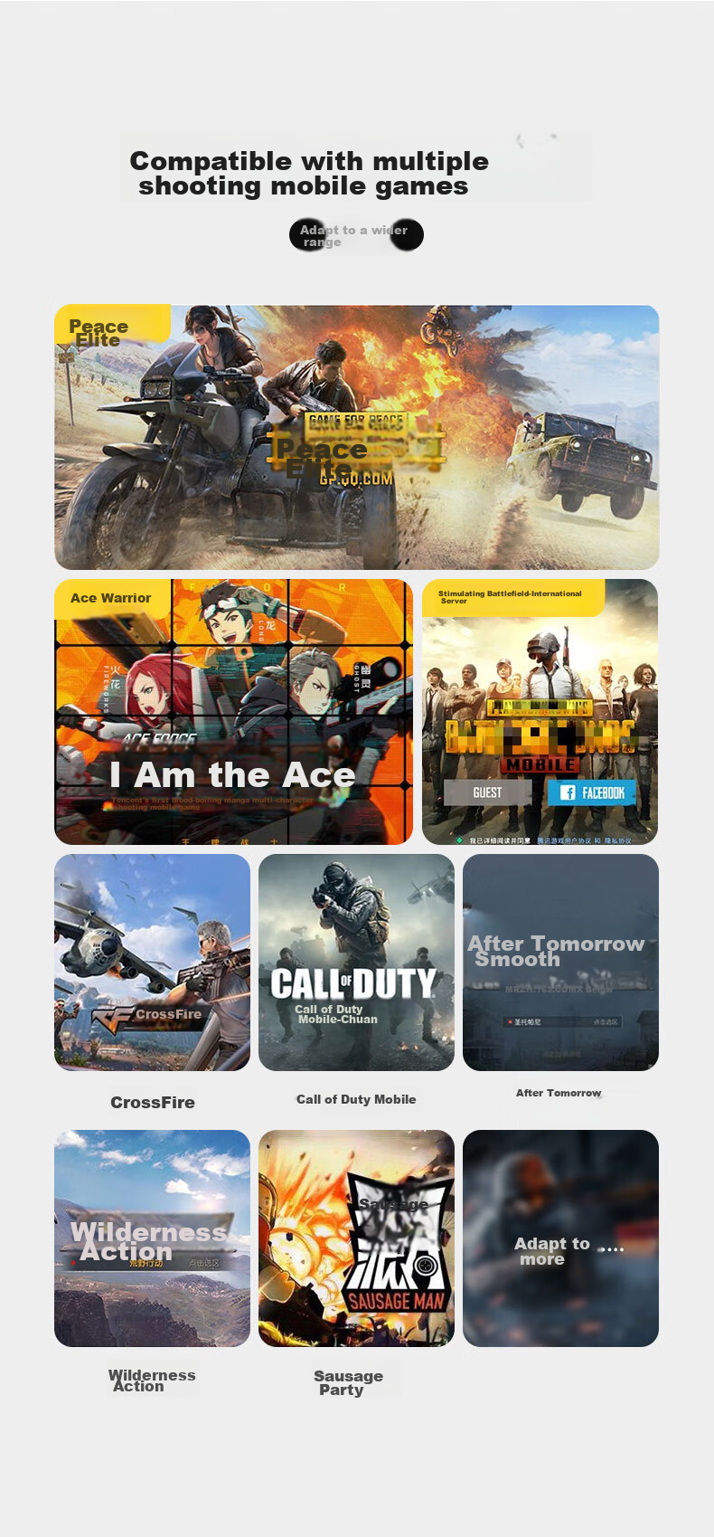 CangHua Chicken Dinner Pro: Mechanical Keyboard Triangular Action Mobile Game Assistant with Automatic Six-Finger Shooting And Gun Pressing for Peace Elite Dark Zone Breakout Games, External Device for Android And iOS 20