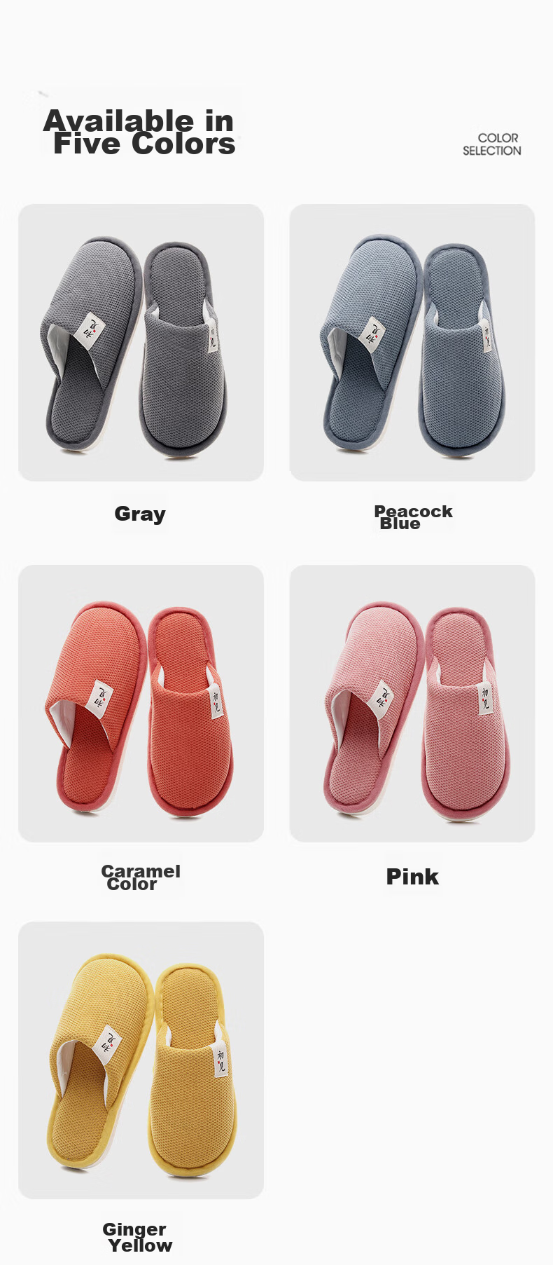 GUOLUOFEI Spring And Autumn Cotton Slippers for Men, Indoor Home Wooden Floor Slippers for Women, All Seasons Spring Autumn Winter, Ginger Yellow Color, Size 36-37 6