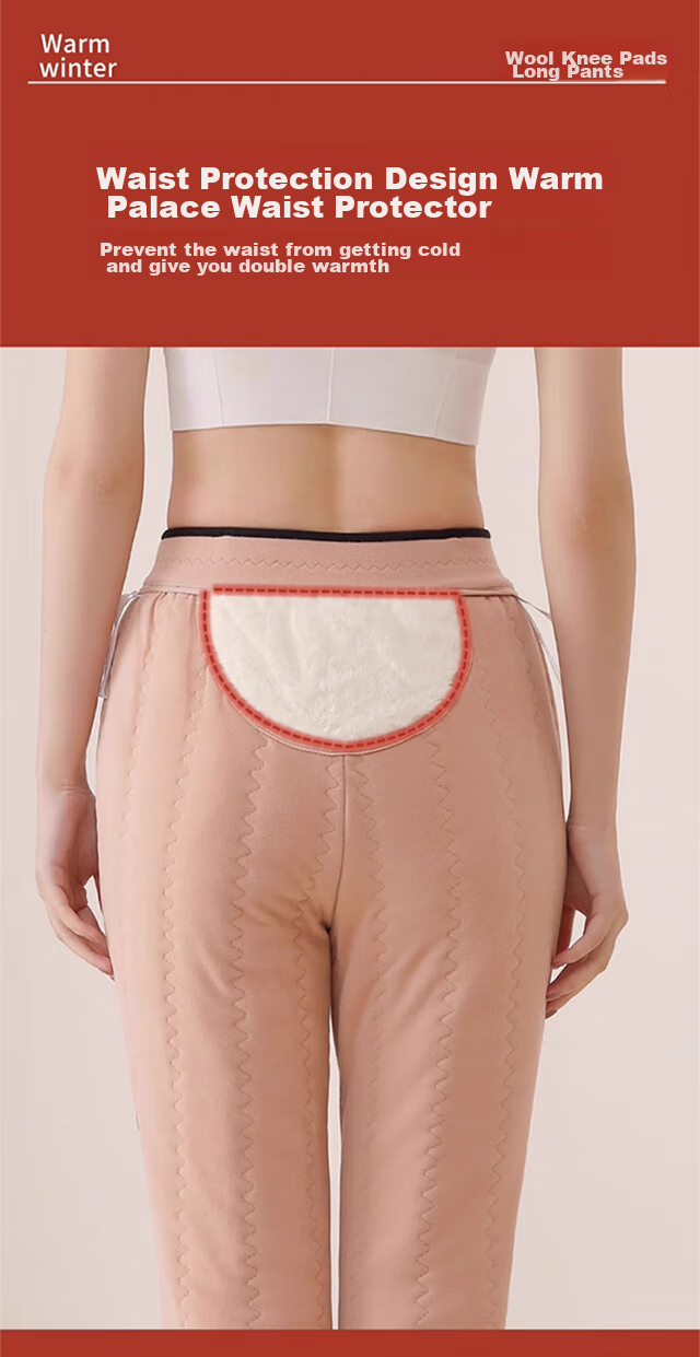 LangSha Wool Thermal Pants for Women, Outdoor Wear, Winter, Extra Thick, Cold-Resistant, Knee Protection for Northeast China, Thick High-Waist Large Size Cotton Pants, Base Layer Pants 12