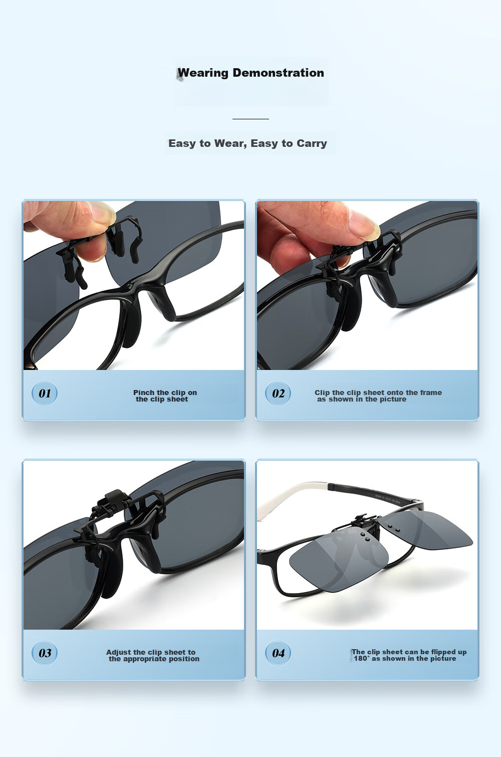 CAXMAN Children's Myopia Sunglasses Clip-On Style for Boys And Girls, Polarized Myopic Sunglasses, UV Protection And Sun Protection Glasses 7