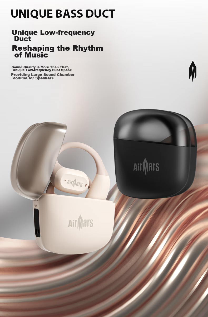 AIRMARS FORSMARTPHONE [Sound Quality Top] Bluetooth Headphones, Ear-Hook Bone Conduction Concept, True Wireless Open-Ear, Non-In Clip-On, Sports Running, Long Battery Life, High-End Noise Reduction, Universal Sony 3