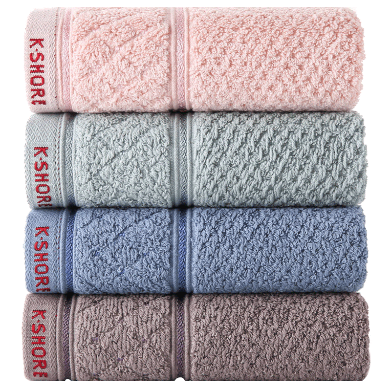 KING SHORE Towel And Home Textile, Xinjiang Cotton Satin Plain Pure Cotton Soft Absorbent Sports Towels, 4-Pack, 60*29cm