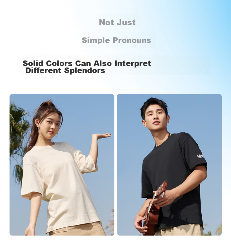QIAODAN Short-Sleeve T-Shirt, Unisex Style for Men And Women, New Summer Release, Breathable Thin Fabric, Solid Color Undershirt, Couple's Wear 3