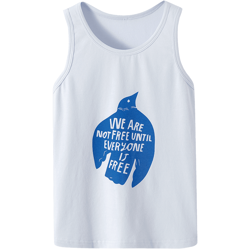 THREEGUN Class A Comfortable Elastic Cotton Vest for Boys And Girls, Children's Outdoor Wear 39121A0 Angel Blue 120
