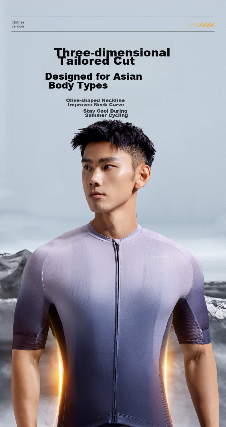 Li-Ning Cycling Jersey Short-Sleeve Top for Men, Summer Quick-Dry Breathable Sweat-Wicking Road Mountain Bike Cycling Shirt 4