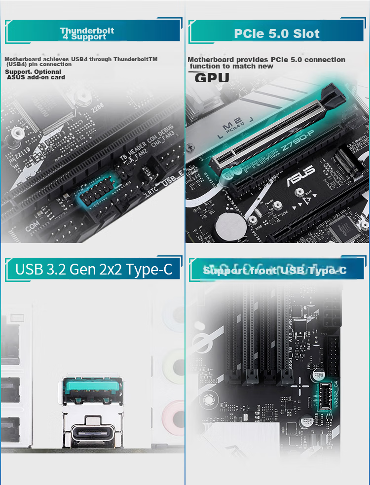 ASUS PRIME Z790-P Motherboard Supports DDR5 CPU 14700K/14600K (Intel Z790/LGA 1700) 12