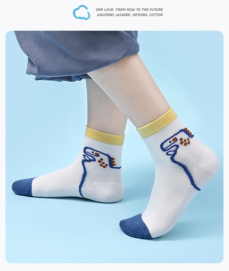 LangSha Boys' Cotton Mesh Socks Mid-Calf Breathable Comfortable Spring Summer 12