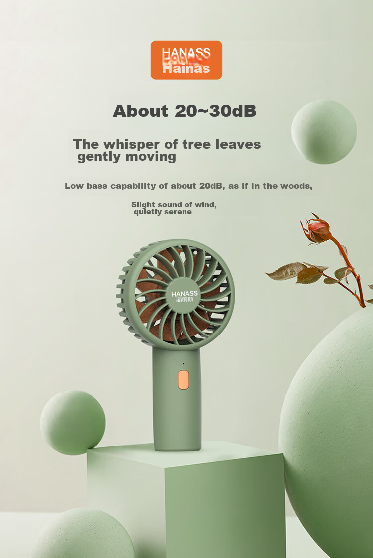 HANASS Rechargeable Handheld Mini Fan, Wireless Portable Quiet Desk Fan, Outdoor Companion Mini Pocket Fan, Back-To Dormitory Fan H2, Housewarming Birthday Gift for Men And Women Students 6
