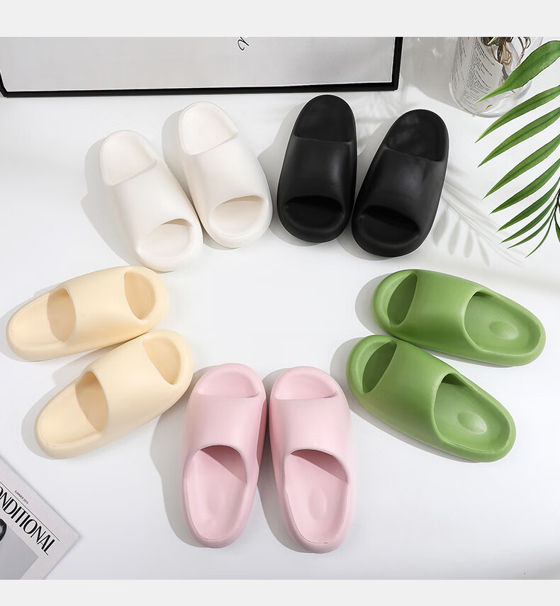 GUOLUOFEI Squishy Feeling Slippers for Men, Summer Thick-Soled EVA Bathroom Couple Sandals for Women, Suitable for Outdoor Wear, Pink, Size 36-37 12