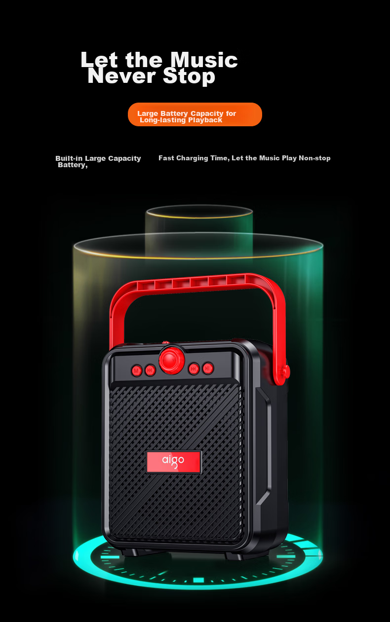 Aiguozhe T51 Bluetooth Speaker, Outdoor Square Dance Sound System, High Volume Handheld Portable Speaker, Small Home Subwoofer Amplifier, Street Vending Payment Player 7
