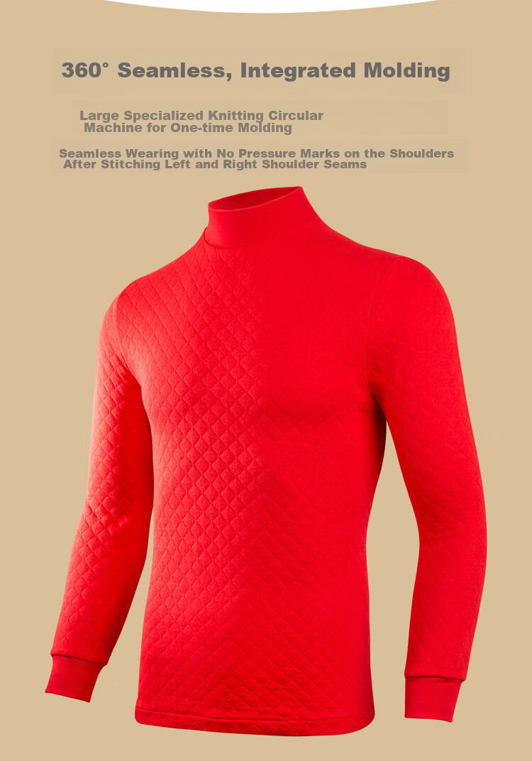 Yiershuang [Triple-Layer Thickened 100% Pure Cotton] Semi-Turtleneck Men's Thermal Top, Autumn And Winter Undershirt, Cotton Sweater 11