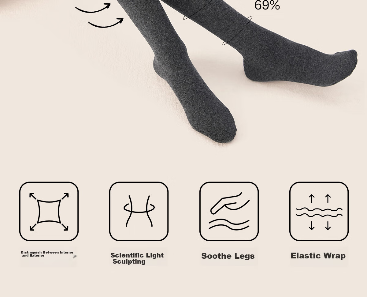 Mianzhuwu Anti-Slip Slim Leg Thigh Socks Knee Protection High Tube Pure Cotton 10A Antibacterial Non-Slip Over-Knee Socks Women's Long Socks 2 Pairs 10