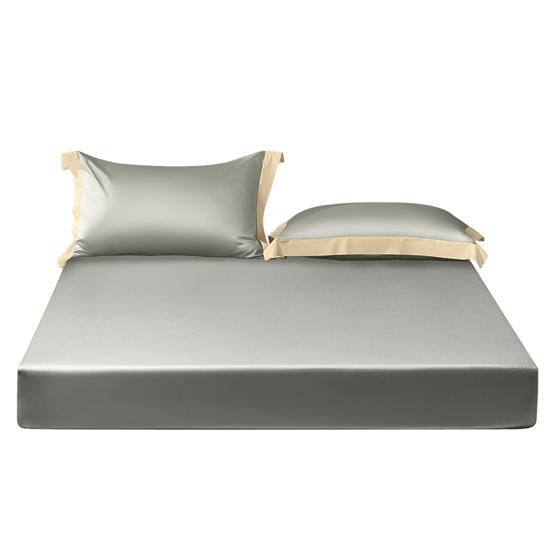 Fuanna Pure Cotton 100-Thread Count Long-Staple Cotton Satin Mattress Protector 120x200cm Elegant Gray