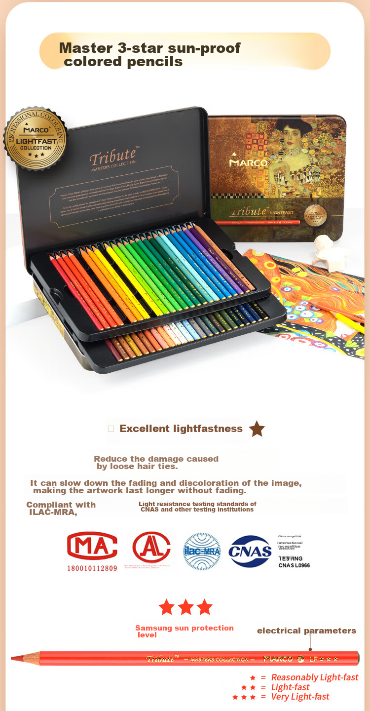 MARCO Master Water-Soluble Colored Pencils Art Student Set for Boys And Girls, Birthday Gift for Students, Master Premium [100 Water-Soluble Colors] 8