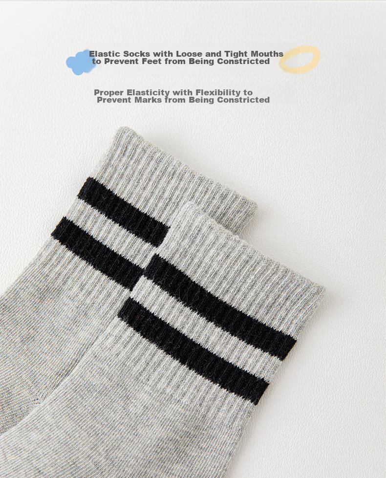 LangSha Children's Socks, Boys' Summer Mesh School Student White Socks, Youth Mid-Calf Casual Sports Cotton Socks 5