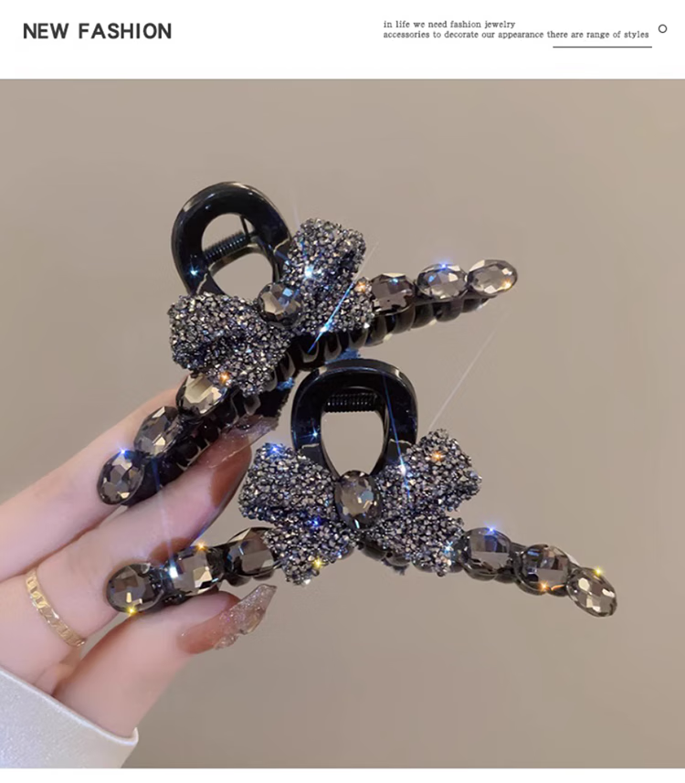 YeFeiLi Korean Style Bowknot Hair Clip Shark Clip for Women High-End Hair Accessories New Bun Hair Ornament 6