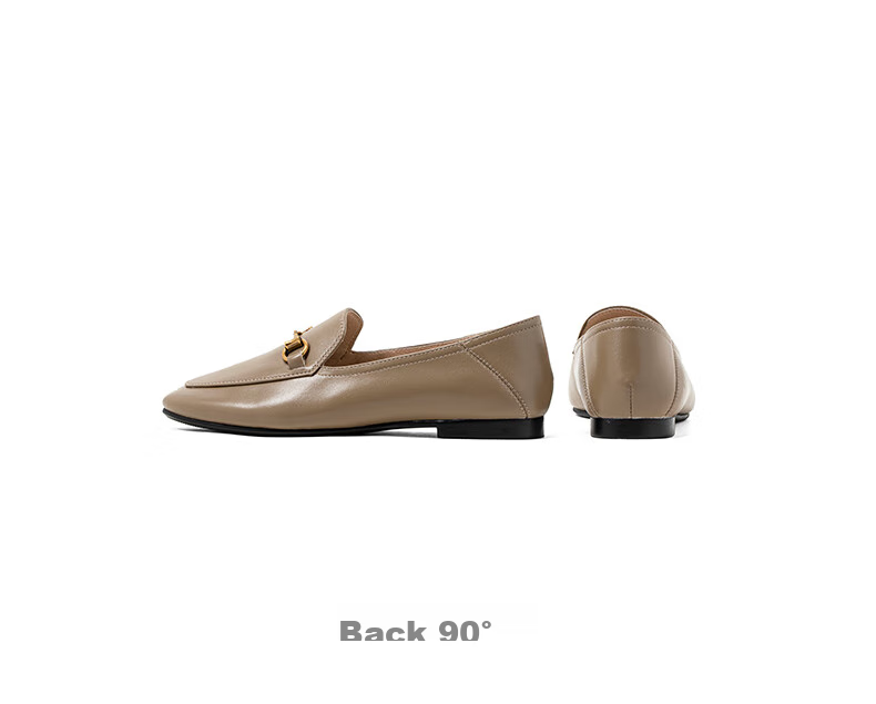 COMELY Genuine Leather Loafers for Women, New Spring/summer Style, Sheepskin Flat Slip-On Shoes, Comfortable Versatile Small Leather Shoes, Camel Color, Size 33 25