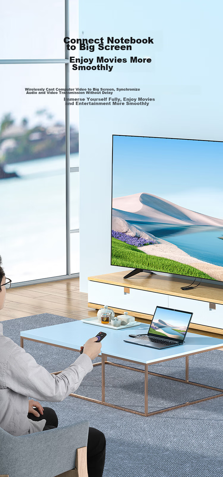 Shengwei HDMI Enterprise-Grade Wireless Screen Mirroring Device, High-Definition Conference Sharing, Laptop to Projector TV Transmitter, Point-To 30 Meters, DHD005AB 8