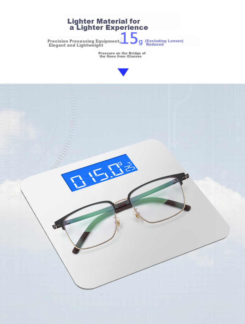 Nianqingtai High-Definition Comfortable Unisex Glasses for Elderly with Single Vision, Ultra-Light Imported Anti-Blue Light Reading Glasses D672 + 150 Degrees 7