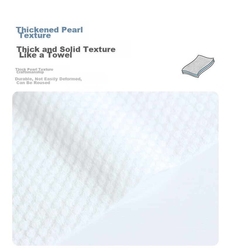 Grace Disposable Facial Cleansing Wipes, Thick Pearl Texture, for Face Washing And Makeup, Wet And Dry Use, Soft Tissue for Women, 60 Pieces 5