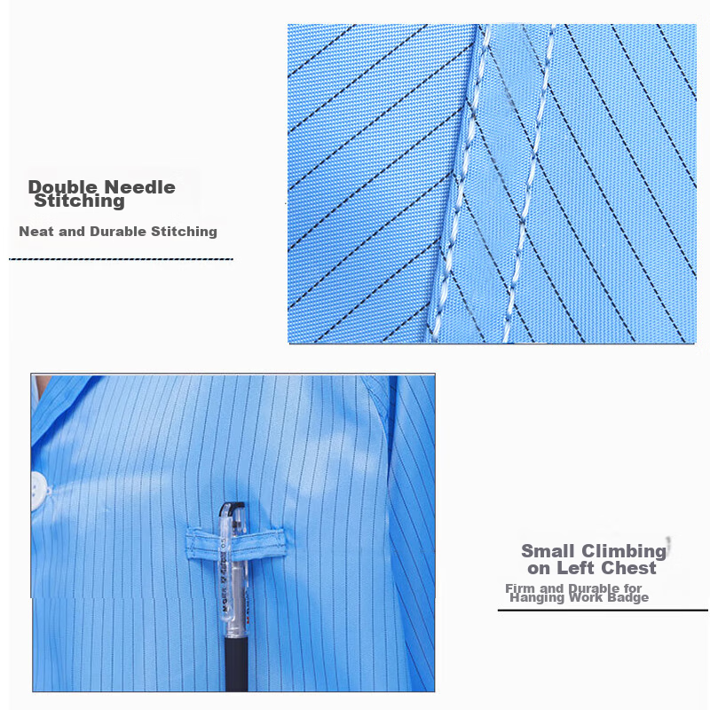 Zhierkang Antistatic Two-Piece Coverall with Hood, Blue 3XL, Clean Room Protective Workwear for Dust-Free Environments And Paint Spraying 4