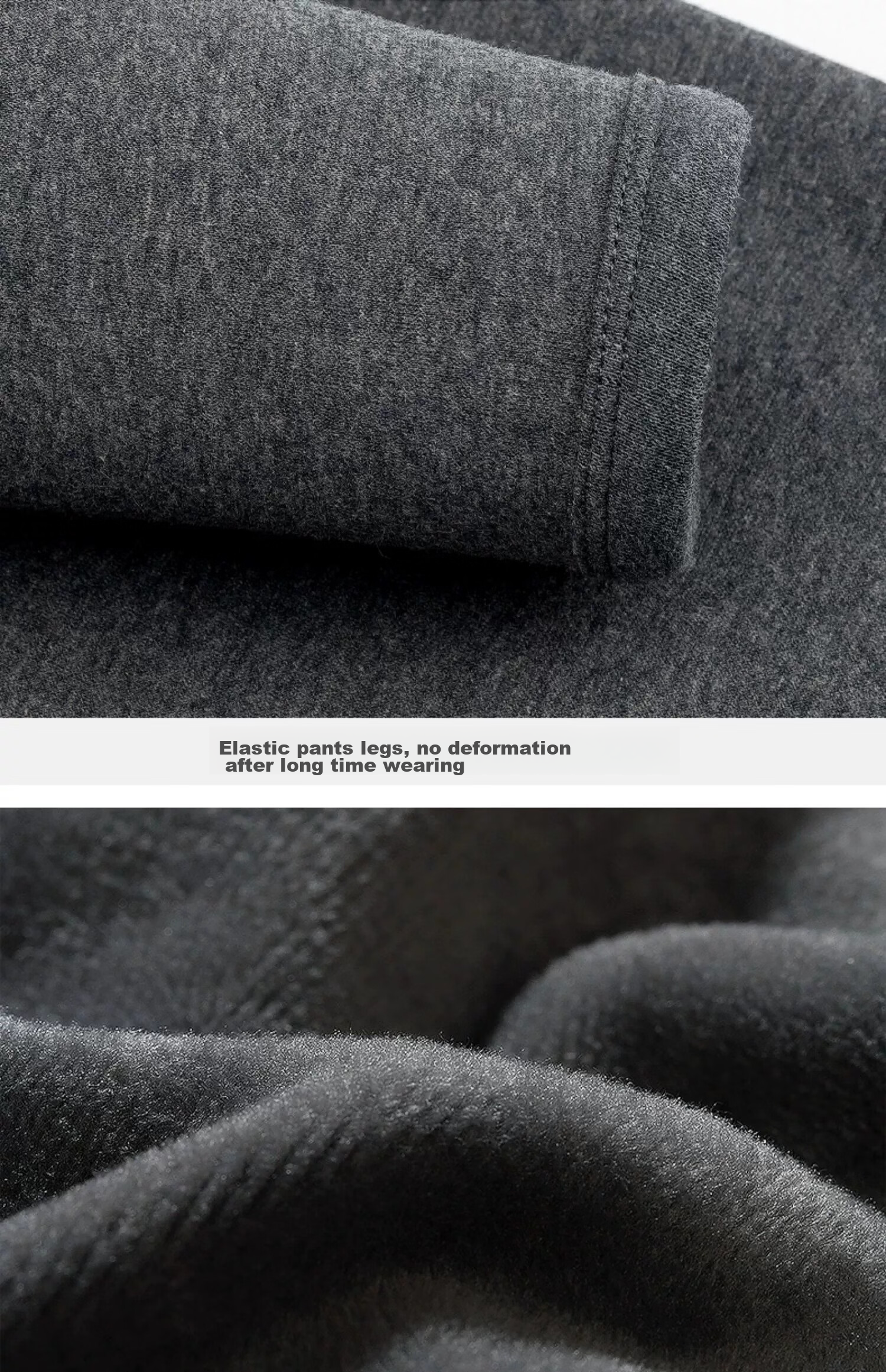 SEPTWOLVES [320g] Fleece-Lined Thermal Pants, Autumn And Winter Thickened Long Johns, Men's Warm Thick Inner Wear Fleece Pants 27