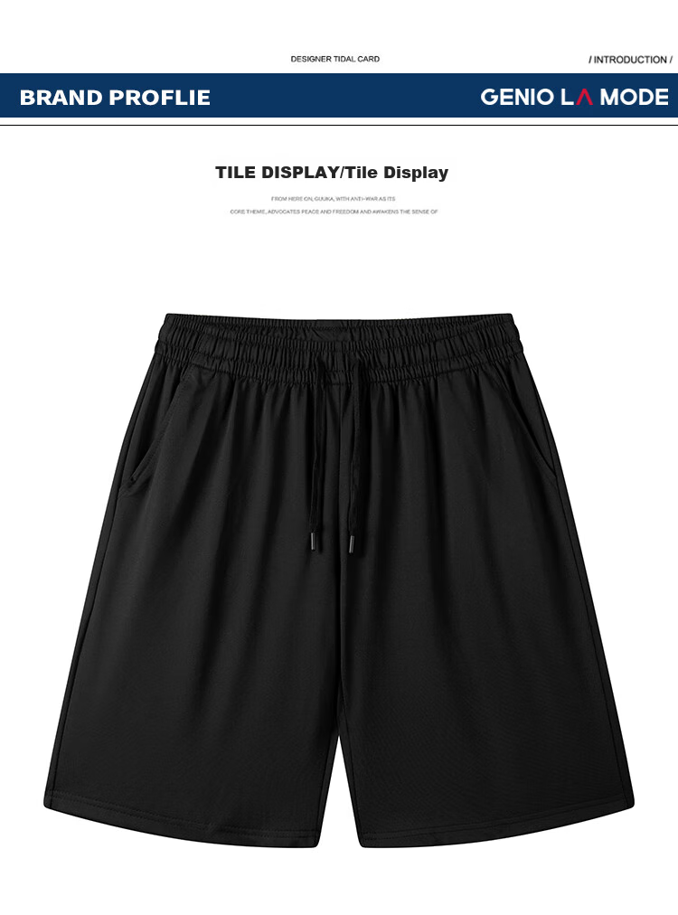 GENIOLAMODE Men's Shorts, Everyday Basic Solid Color, Drawstring, Loose Fit, Casual Comfortable Versatile Five-Point Pants 11