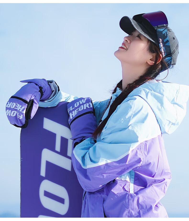 Flow Theory Full-Finger Kevlar Ski Gloves, Windproof, Waterproof, Warm, Wear-Resistant, Professional Single And Double Board Gloves 15