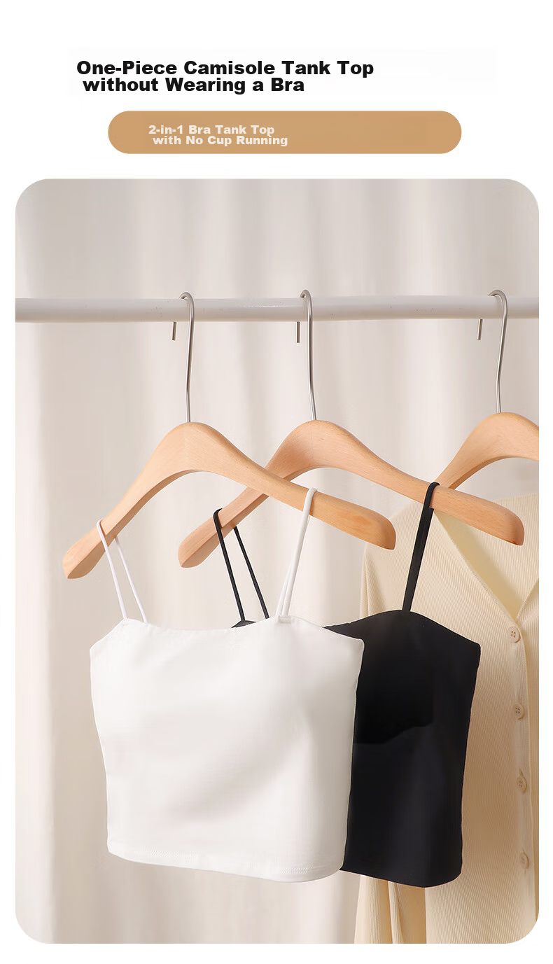 LangSha Women's Camisole Tank Top with Built-In Bra Pads, Sexy Backless Vest, Inner Wear, One-Piece Camisole 1