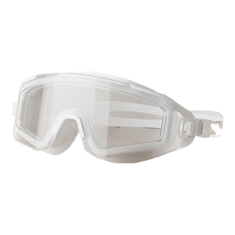 Li-Ning Swimming Goggles for Men And Women, Anti-Fog Adult Large Frame Swimming Glasses with Swim Cap Set, 36-808 White