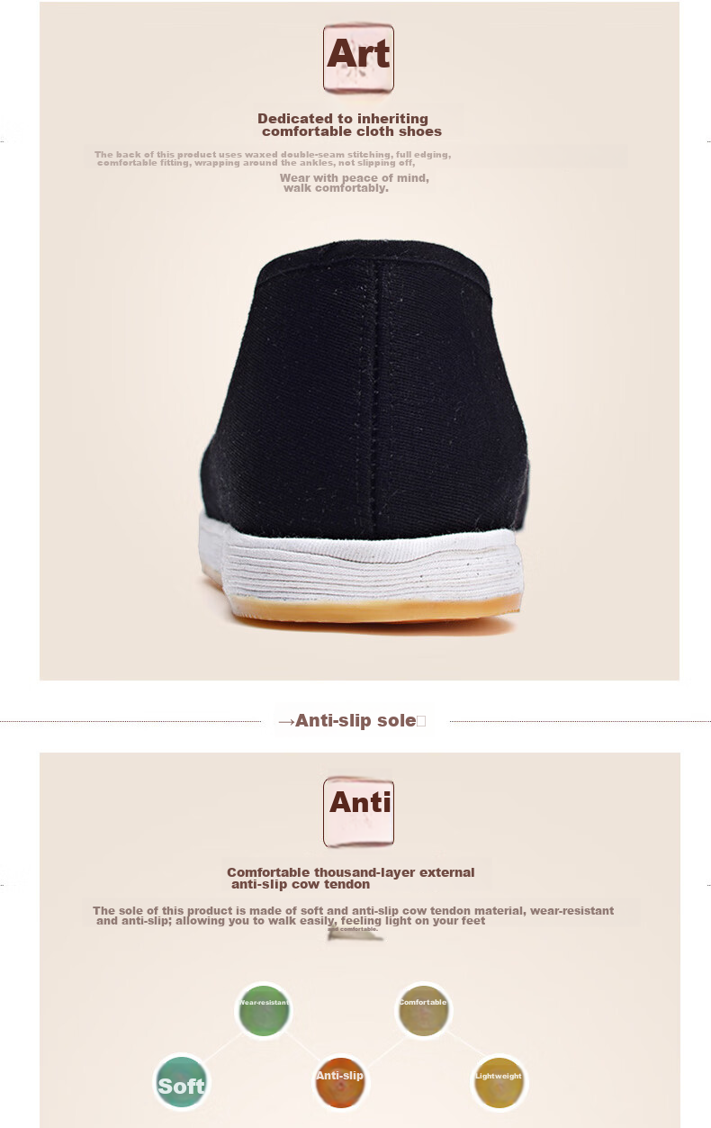 BUS HEYUAN Traditional Handmade Thousand-Layer Sole Cloth Shoes, Women's Flats, Cowhide Sole Old Beijing Cloth Shoes for Women, YW08, Black, Size 40 10