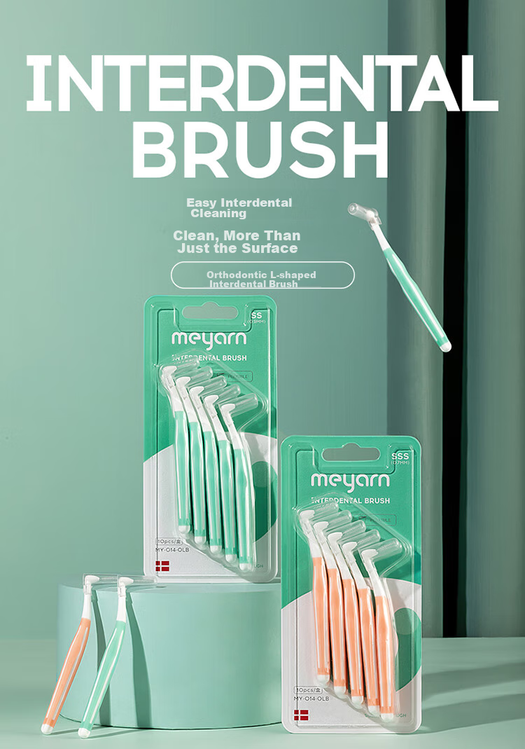 Meyarn Interdental Brush Type I 0.8mm, 20 Pieces, Soft Bristles for Between Teeth Cleaning, Imported Steel Wire Orthodontic Tooth Cleaning 1