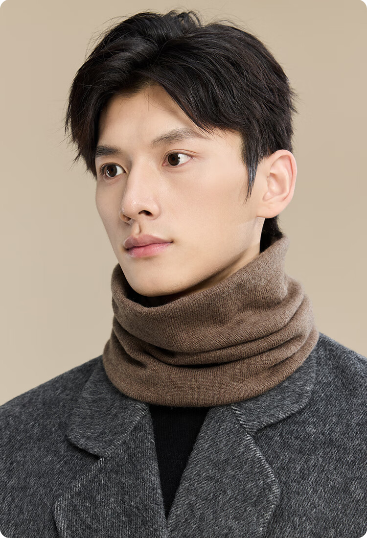 JIUMU Pure Wool Warm Neck Gaiter for Men, Autumn And Winter Cold Protection, Cycling Hoodie, Outdoor Scarf for Men in Winter 22