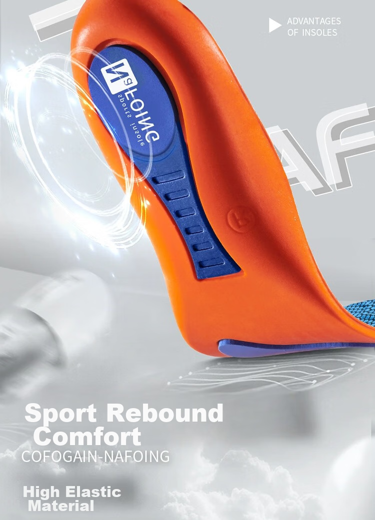 IQGD 2 Pairs Sports Insoles for Men, Soft And Elastic Shock-Absorbing, Military Training Long-Standing Arch Support 6889, 2 Pairs Blue, Size 39-40 8