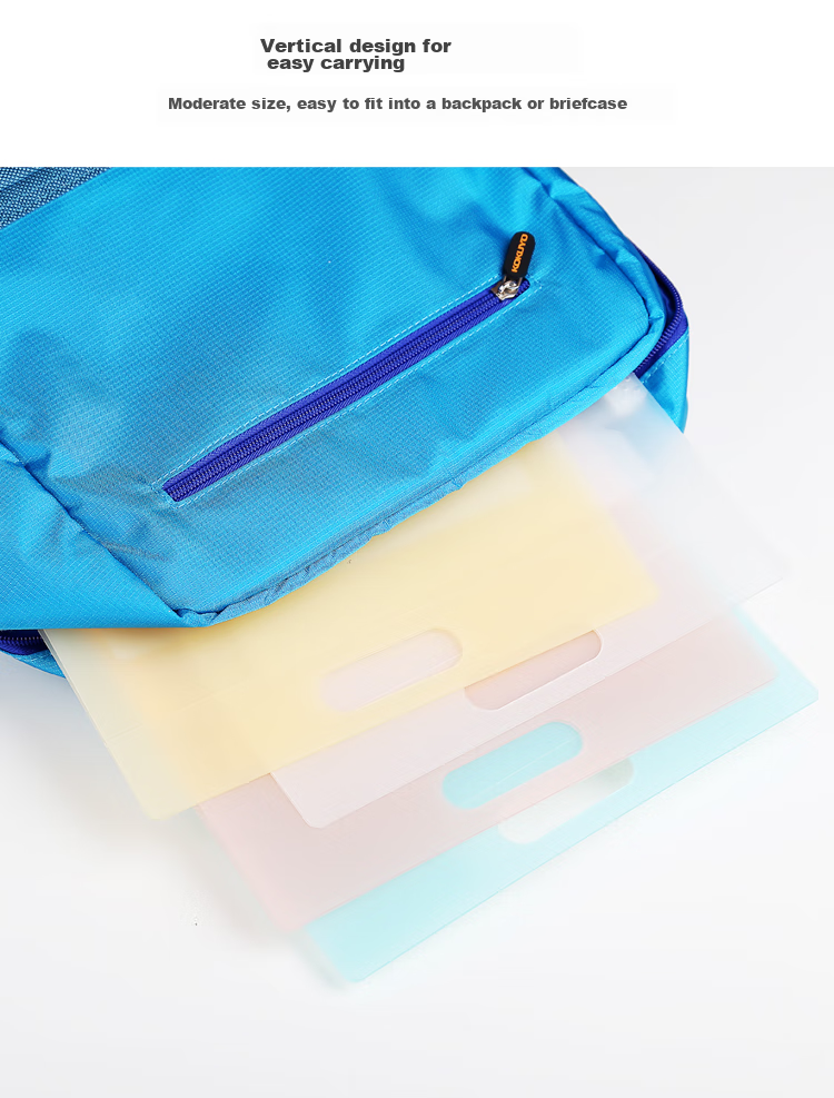 KOKUYO A4 Handheld Accordion File Folder, Light Color Cookie Design, 12 Layers, 13 Pockets, Leak-Proof Hidden Clasp, Horizontal Style, PP Material, Exam Season Storage, Back-To Season, with Handle 5